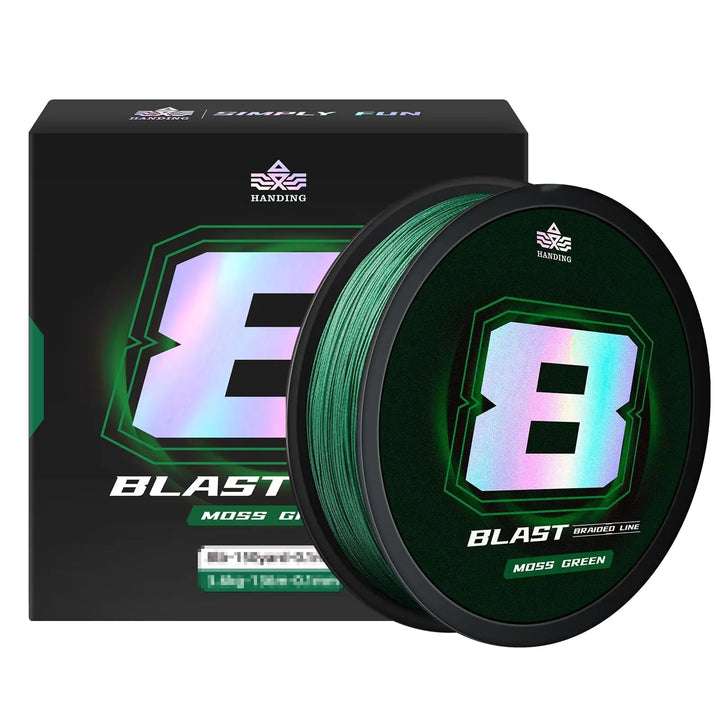 HANDING Blast Braided Fishing Line - BFS Fishing Line - Water and Abrasion Resistant - No Stretch - Colored Fishing Line Braid for Extra Visibility (Pre-Wet Before Knot Tightening)