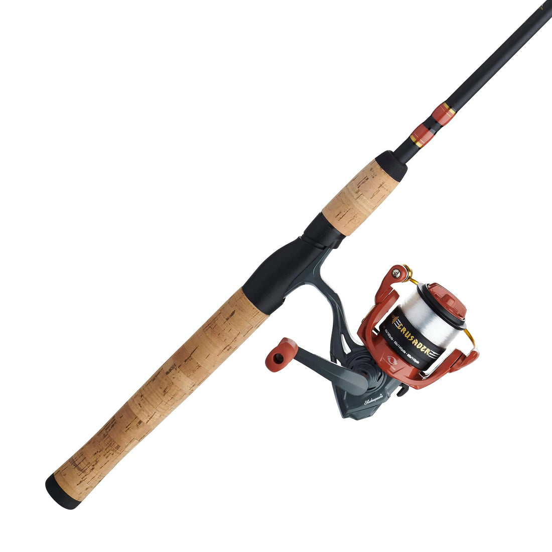 Shakespeare Crusader Spinning Reel and Fishing Rod Combo Red/Black/Cork