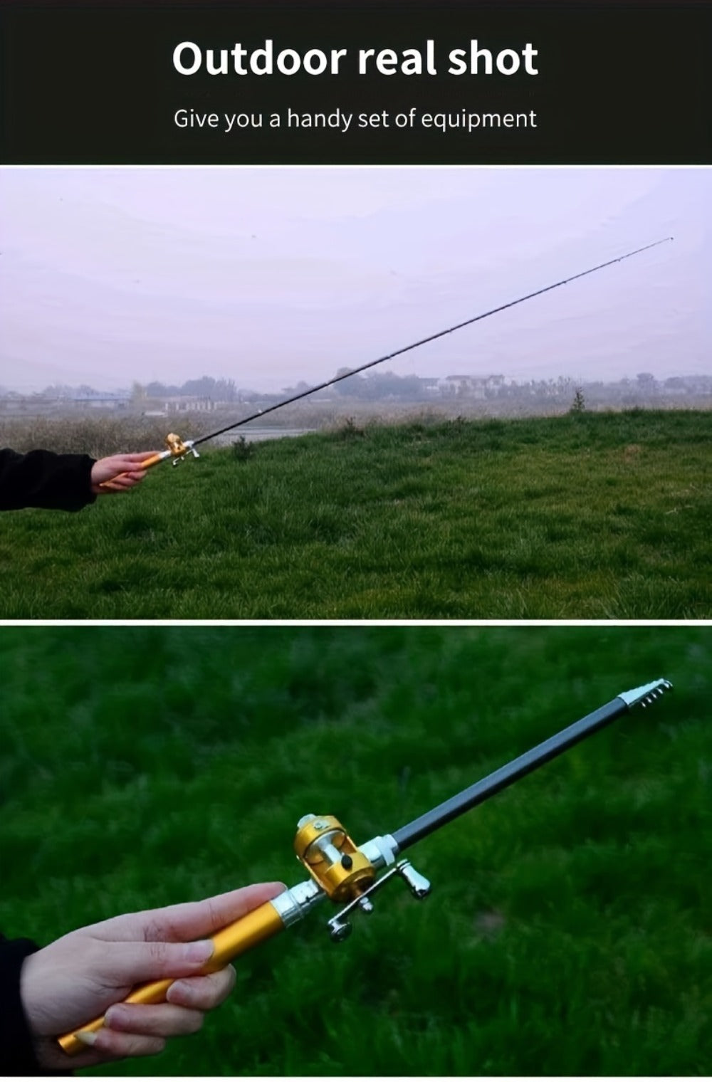 1 Black Portable Pen Style Super Mini Fishing Rod, May Be Shipped Via Yuntu Logistics, Banned From Sale On Amazon Temu Platform