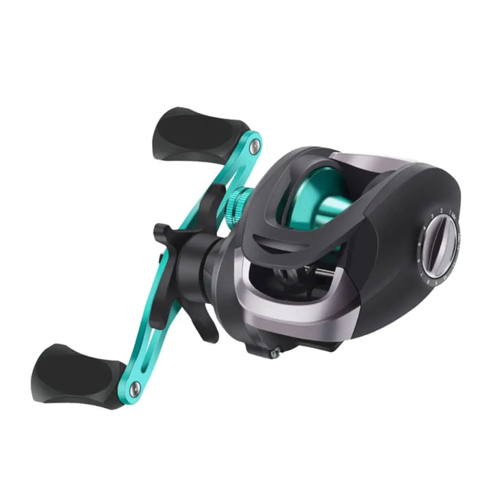Fishing Baitcasting Reel 7.2:1 Gear Ratios Lure Fishing Baitcasting Reel Max Drag 10kg Long-Casting Bait Caster Reel 12 Levels Magnetic Adjustment Fishing Reel HD Blue Right Hand