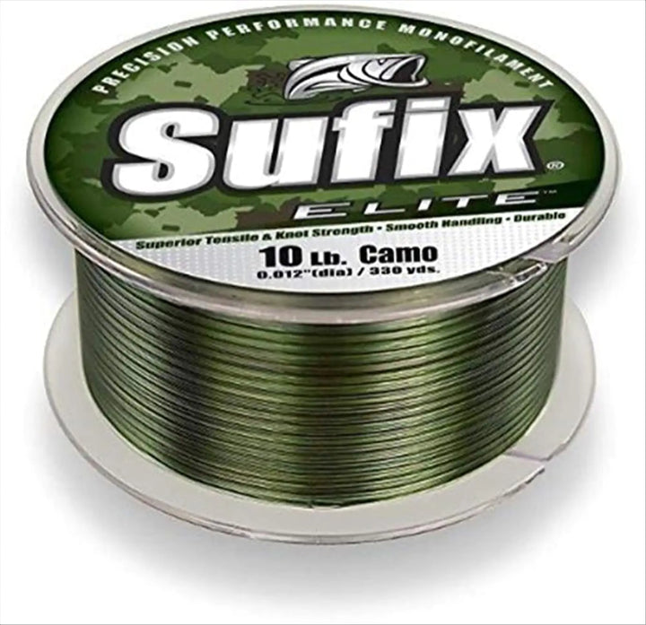 Sufix Elite 10 lb Fishing Line (Camo Size- 330 YD Spool)