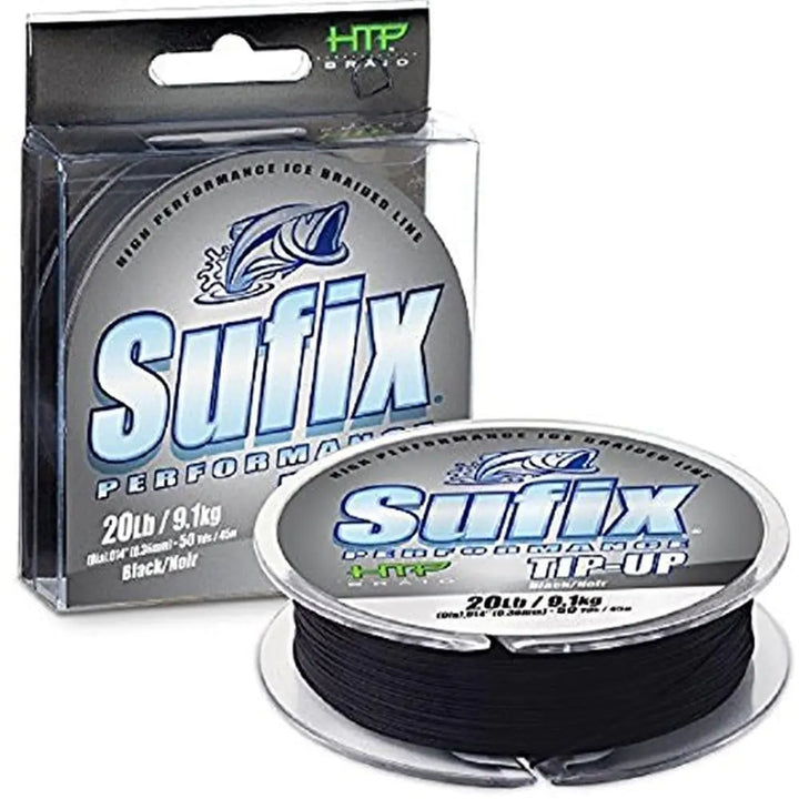 Sufix Performance 50-Yards Spool Size Tip Up Ice Braid Line (Black 20-Pound)
